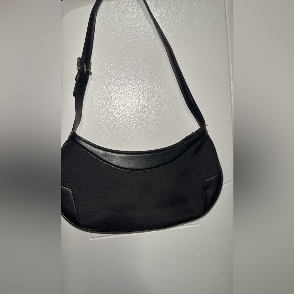 DKNY Y2K  Monogram Black Canvas & Leather Bag
